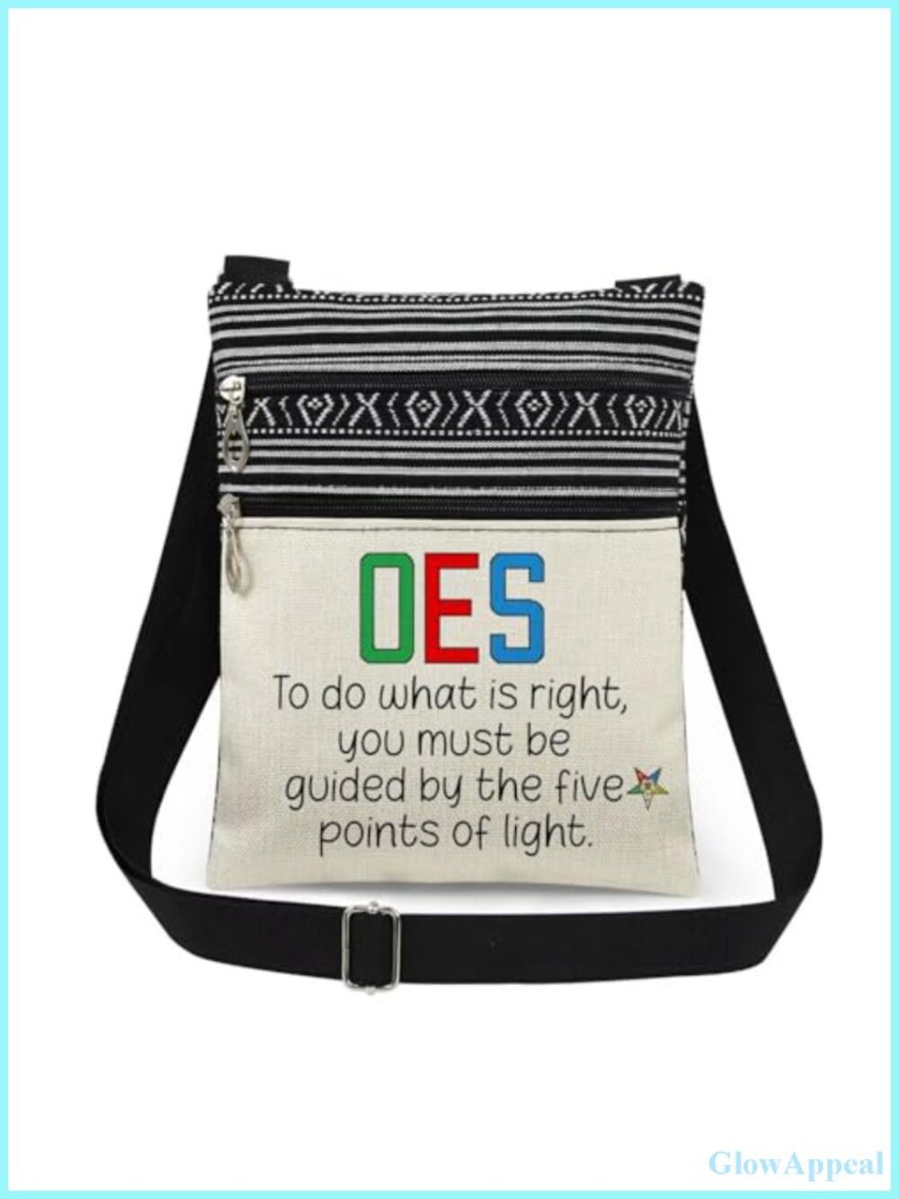 OES Crossbody Bag Polyester Five Points of Light Print Purse Adjustable Strap